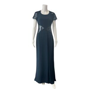 Emilio Pucci Blue Sequin Panel Maxi Dress size 6/8